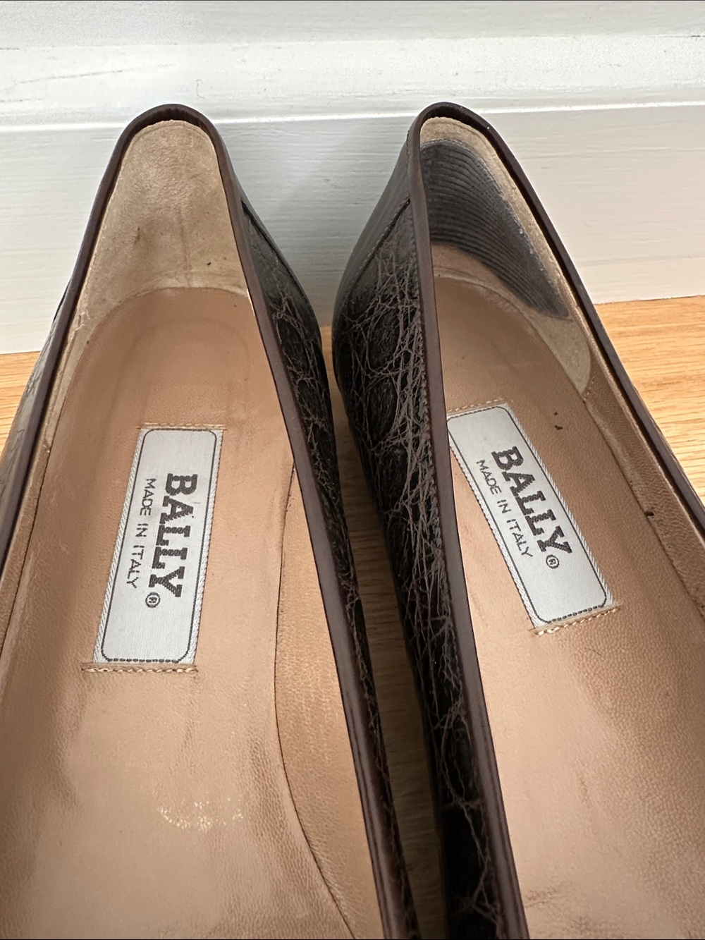 Vintage BALLY Italy brown faux alligator tassel loafer 10B - Picture 6 of 7